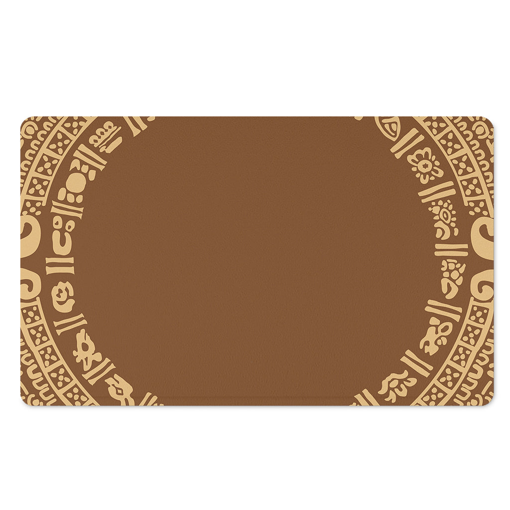 Mayan Circle Symbol Print Polyester Doormat