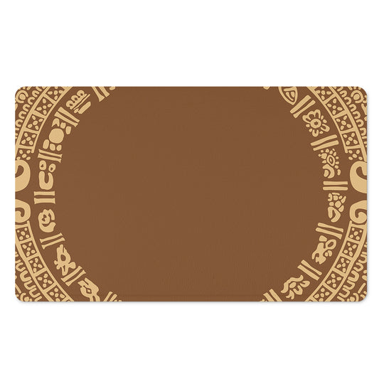 Mayan Circle Symbol Print Polyester Doormat
