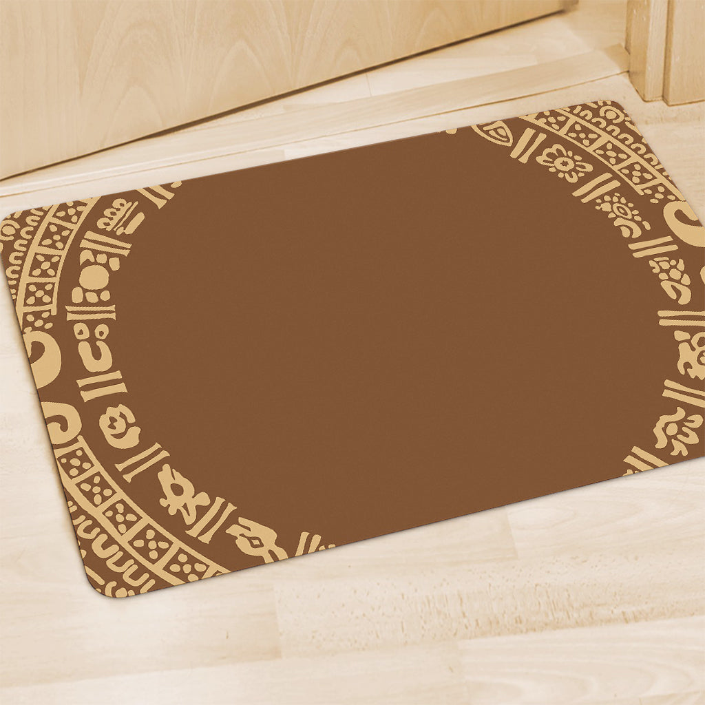 Mayan Circle Symbol Print Polyester Doormat