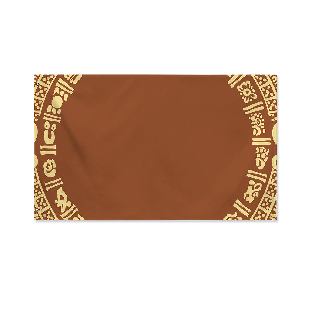 Mayan Circle Symbol Print Polyester Flag