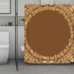 Mayan Circle Symbol Print Polyester Shower Curtain