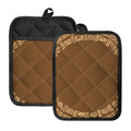 Mayan Circle Symbol Print Pot Holders With Pocket