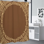 Mayan Circle Symbol Print Premium Shower Curtain