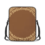 Mayan Circle Symbol Print Rectangular Crossbody Bag