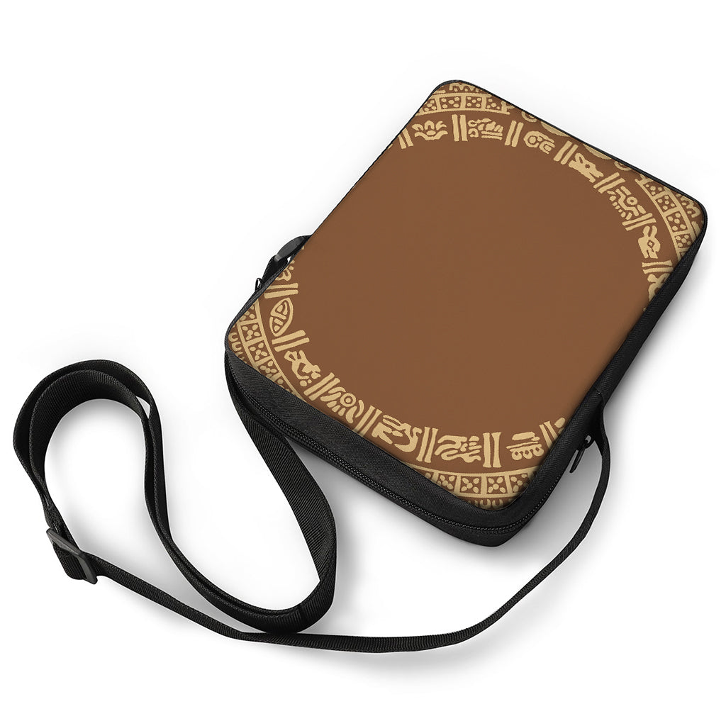 Mayan Circle Symbol Print Rectangular Crossbody Bag