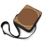 Mayan Circle Symbol Print Rectangular Crossbody Bag