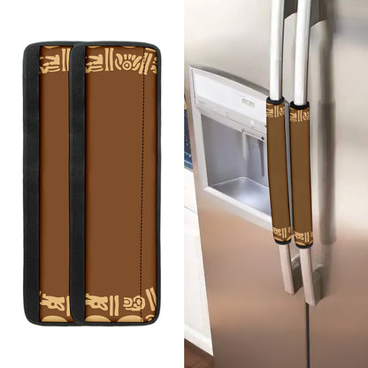 Mayan Circle Symbol Print Refrigerator Handle Covers