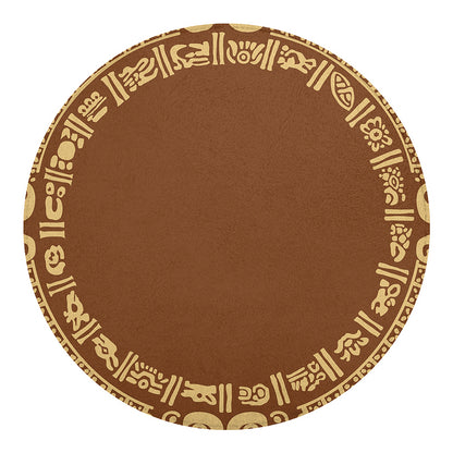 Mayan Circle Symbol Print Round Blanket