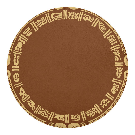 Mayan Circle Symbol Print Round Blanket