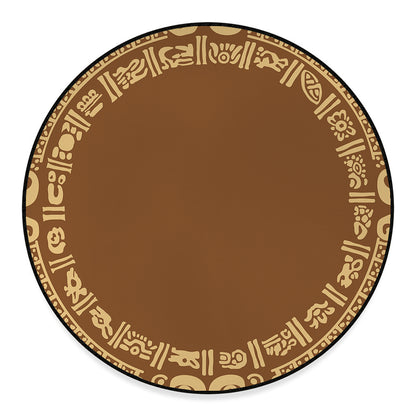Mayan Circle Symbol Print Round Floor Mat