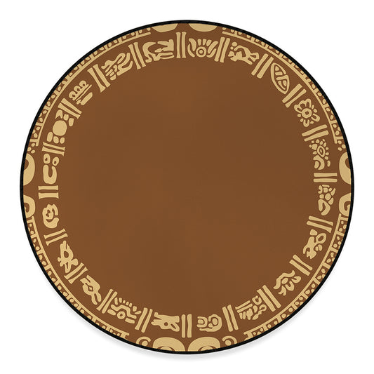 Mayan Circle Symbol Print Round Floor Mat