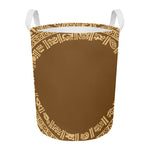 Mayan Circle Symbol Print Round Laundry Basket