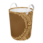 Mayan Circle Symbol Print Round Laundry Basket