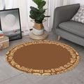 Mayan Circle Symbol Print Round Rug