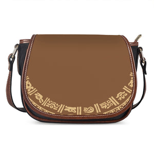 Mayan Circle Symbol Print Saddle Bag