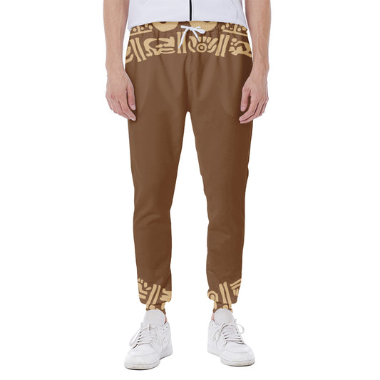 Mayan Circle Symbol Print Scuba Joggers