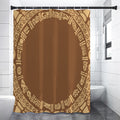 Mayan Circle Symbol Print Shower Curtain