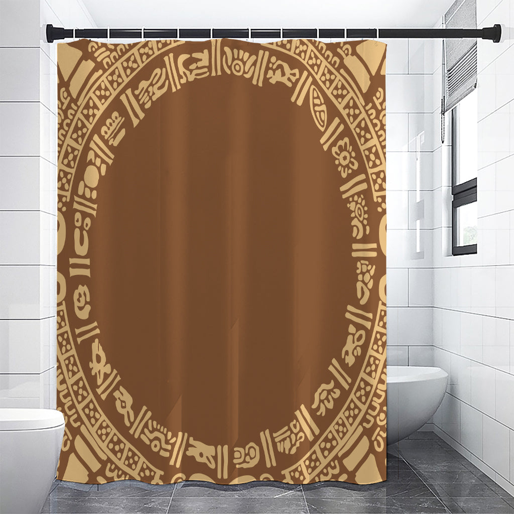 Mayan Circle Symbol Print Shower Curtain