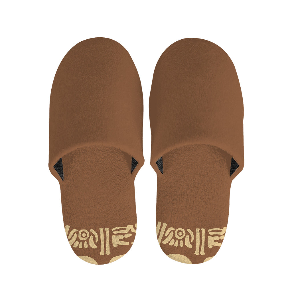 Mayan Circle Symbol Print Slippers