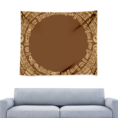 Mayan Circle Symbol Print Tapestry