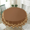 Mayan Circle Symbol Print Waterproof Round Tablecloth