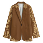 Mayan Circle Symbol Print Women's Cotton Blazer