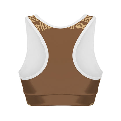 Mayan Circle Symbol Print Women's Sports Bra