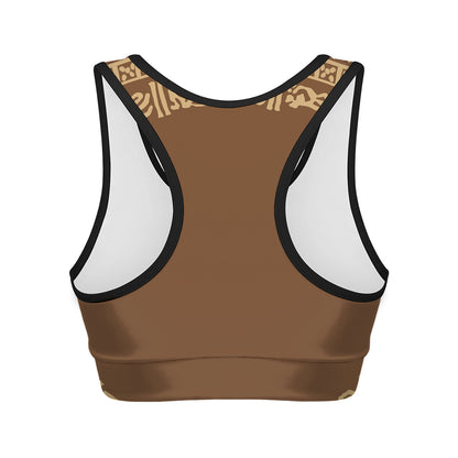 Mayan Circle Symbol Print Women's Sports Bra