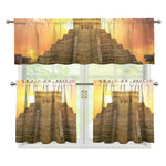 Mayan Civilization Print 3 Piece Kitchen Curtains