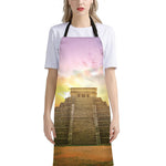 Mayan Civilization Print Bib Apron With Pocket