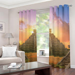 Mayan Civilization Print Blackout Grommet Curtains