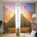 Mayan Civilization Print Dimout Pencil Pleat Curtains