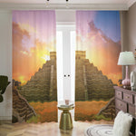 Mayan Civilization Print Blackout Pencil Pleat Curtains