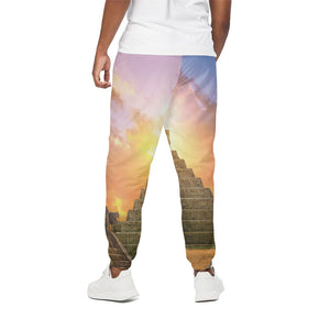 Mayan Civilization Print Cotton Pants