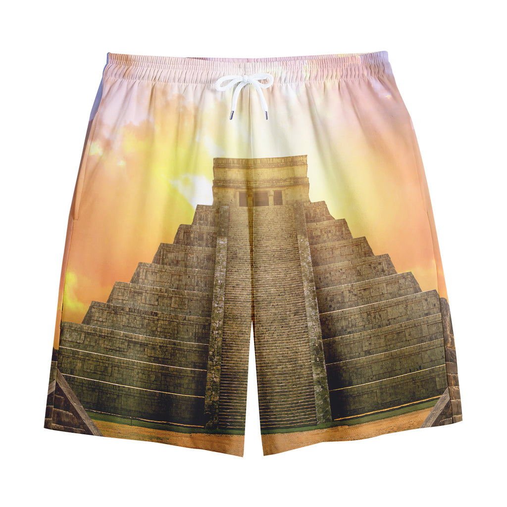 Mayan Civilization Print Cotton Shorts