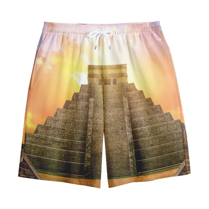 Mayan Civilization Print Cotton Shorts