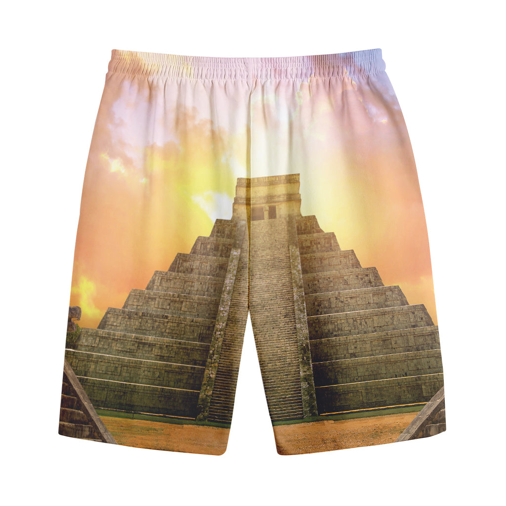 Mayan Civilization Print Cotton Shorts