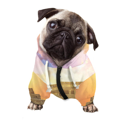 Mayan Civilization Print Dog Zip Up Hoodie