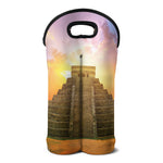 Mayan Civilization Print Double Neoprene Wine Tote