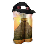 Mayan Civilization Print Double Neoprene Wine Tote