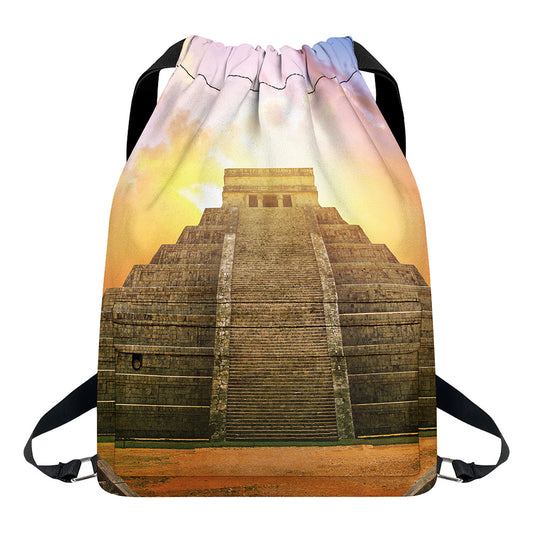 Mayan Civilization Print Drawstring Backpack