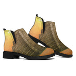 Mayan Civilization Print Flat Ankle Boots