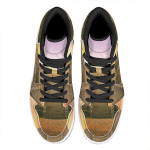 Mayan Civilization Print High Top Leather Sneakers