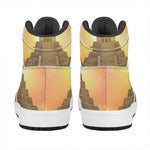 Mayan Civilization Print High Top Leather Sneakers