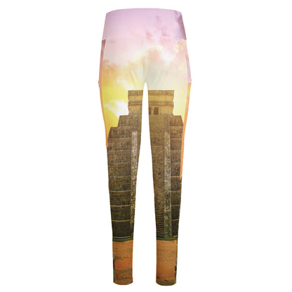 Mayan Civilization Print High-Waisted Pocket Leggings