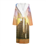 Mayan Civilization Print Hooded Bathrobe