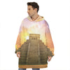 Mayan Civilization Print Hoodie Blanket