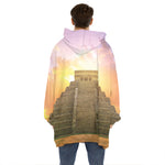 Mayan Civilization Print Hoodie Blanket