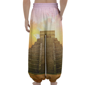 Mayan Civilization Print Lantern Pants