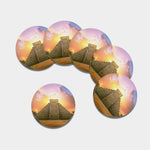 Mayan Civilization Print Leather Coaster Set